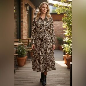 City Chic Leopard Print Dress